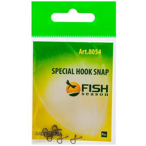 застёжки безузловые fish season wrapping snap 2022 ss 7 кг 6 шт уп Застёжки Fish Season SPECIAL HOOK SNAP 8054 #M, 3 кг (6 шт/уп)