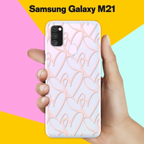 Силиконовый чехол Сердца на Samsung Galaxy M30s силиконовый чехол пончики на samsung galaxy m30s