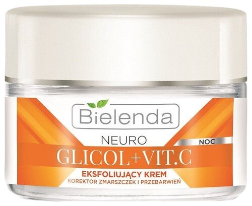 Bielenda Neuro Glicol+Vit.C Отшелушивающий крем корректор морщин и пигментных пятен, ночной для лица, 50 мл