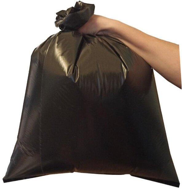 Мешки для мусора ПВД 60л 45мкм 20шт/рул черные 50x70см Luscan - фотография № 3