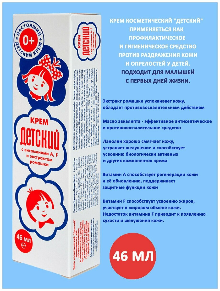 Картинки Крем детский с витаминами A, F и экстрактом ромашки, 46 мл - 1 шт