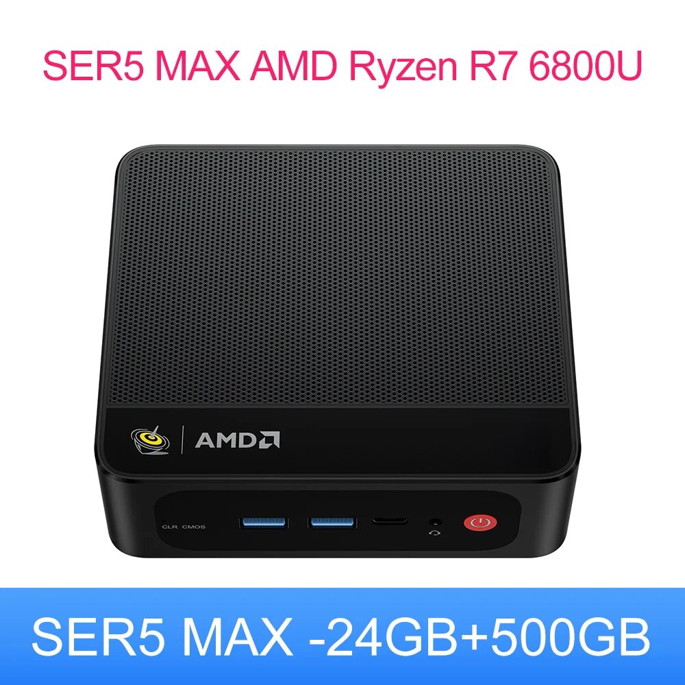 Игровой мини-компьютер Beelink SER5 MAX (AMD Ryzen R7 6800U, 24/500 ГБ SSD), Windows 11 Pro