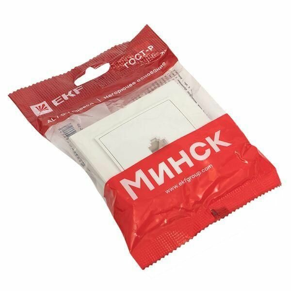 Розетка компьютерная 1-м СП Минск RJ45 бел. Basic EKF ERK01-035-10 — фото 1