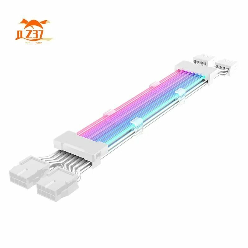 ARGB удлинитель питания GPU, кабель ATX 2x8Pin, неоновая подсветка, для видеокарты
