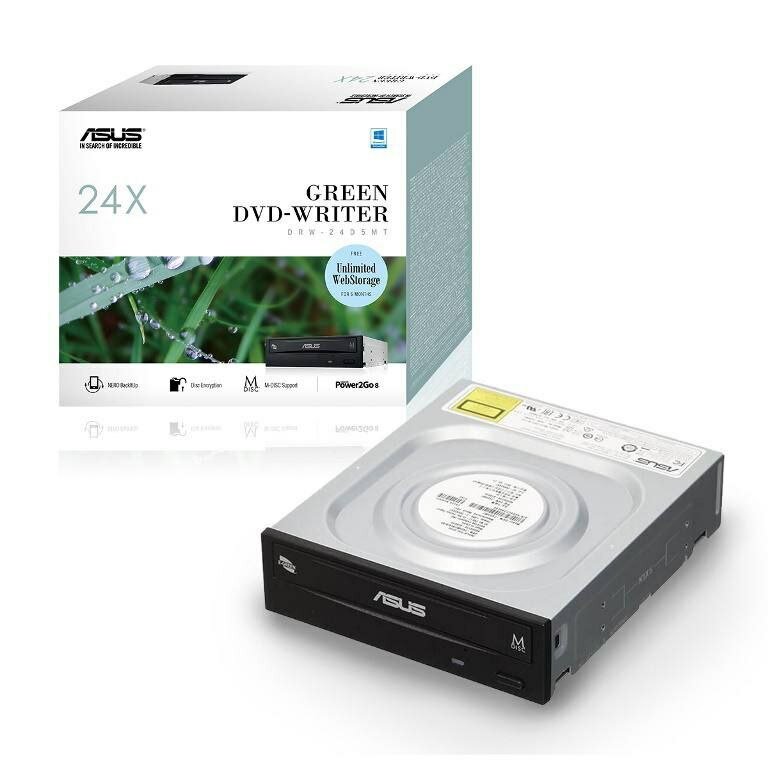 Оптический привод ASUS DRW-24D5MT, внешний, USB 2.0, для настольного ПК