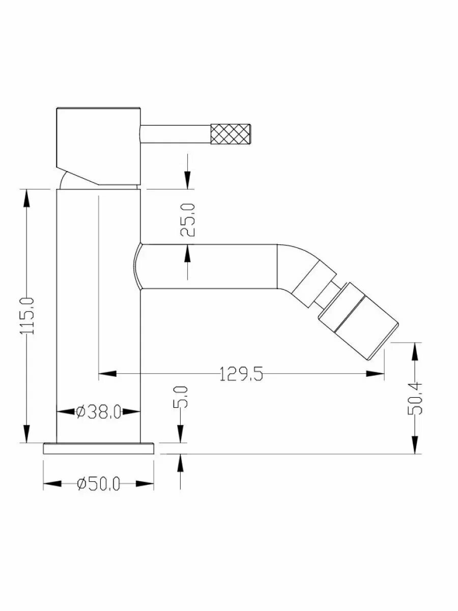 Смеситель Grocenberg GB2094, для биде, горизонтальный, латунь, PVD-покрытие — фото 1