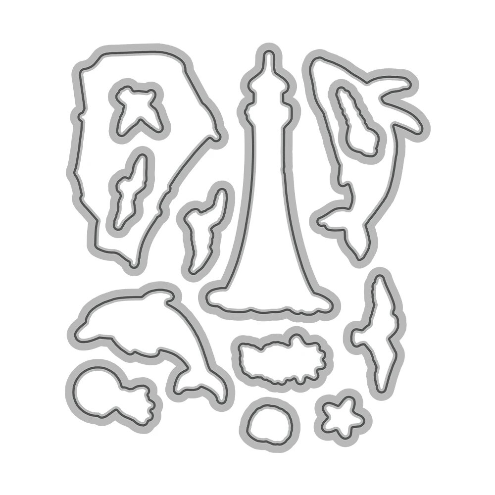 Mangocraft штампы для скрапбукинга Лодка Дельфин