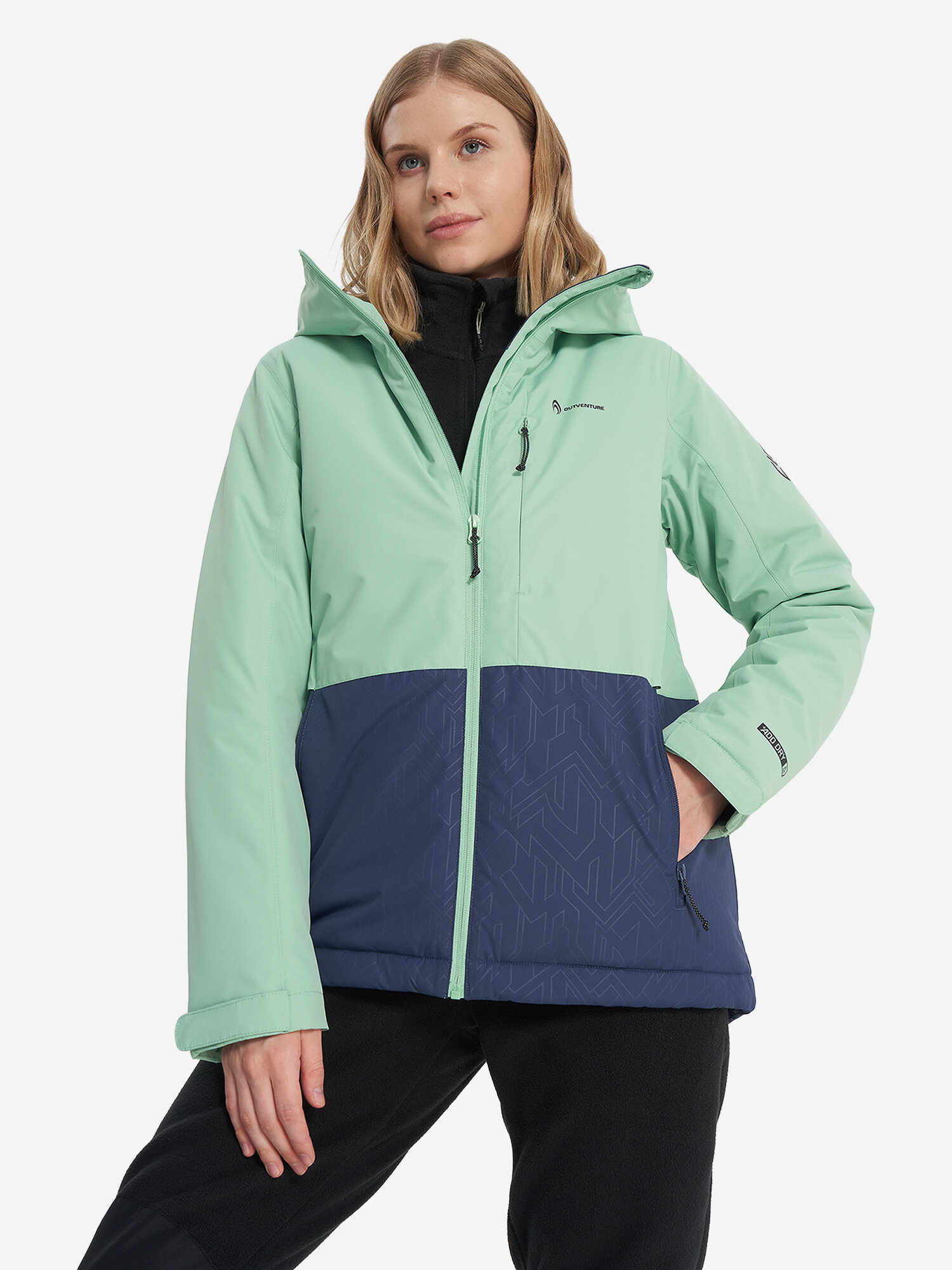 Куртка спортивная OUTVENTURE Hiking Women's Padded Jacket, размер 46, зеленый/синий