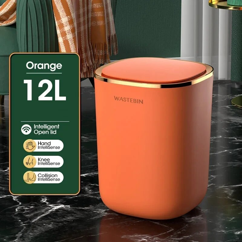 Автоматический мусорный бак DAISHU 12 л Оранжевый Battery Orange 12L