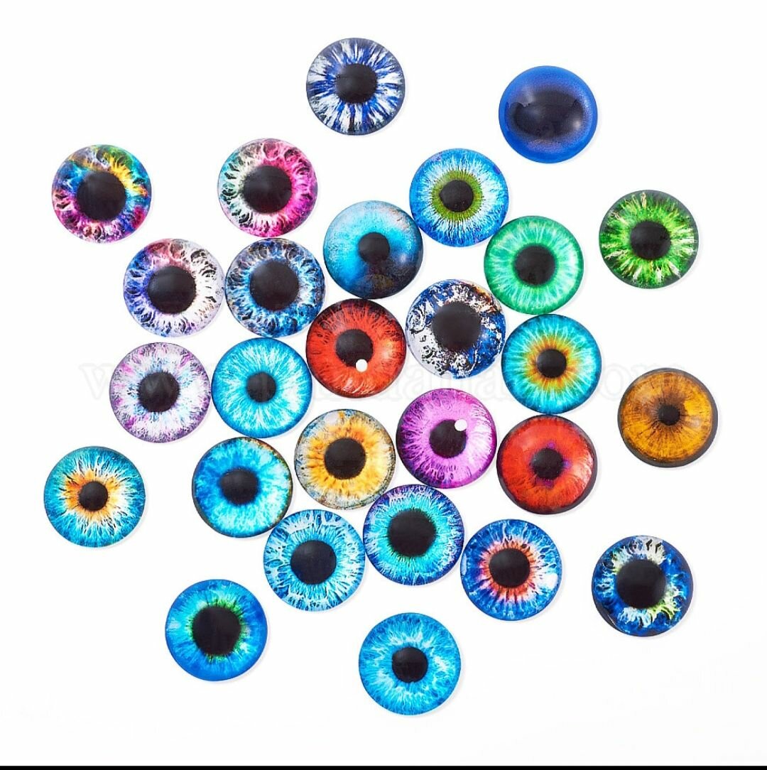 Глаза кабошоны стеклянные для кукол игрушек 20мм 1 пара — фото 1