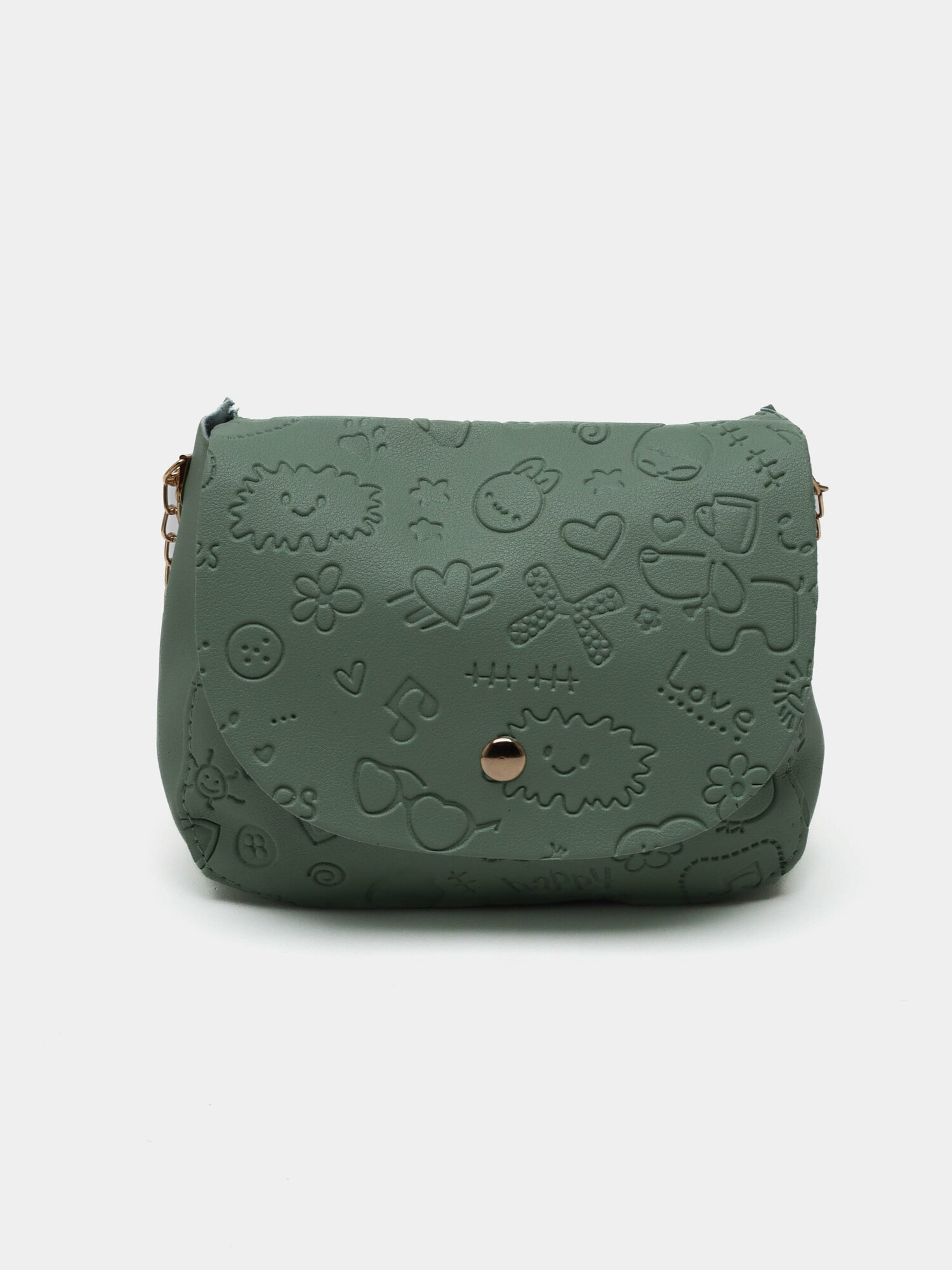 Сумка  Happy Icons Mini Bag, фактура тиснение, зелёный
