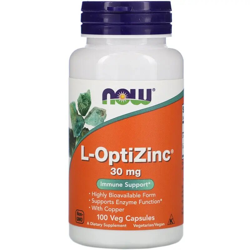 NOW L-OPTIZINC(R) 30mg + COPPER 100 VCAPS
