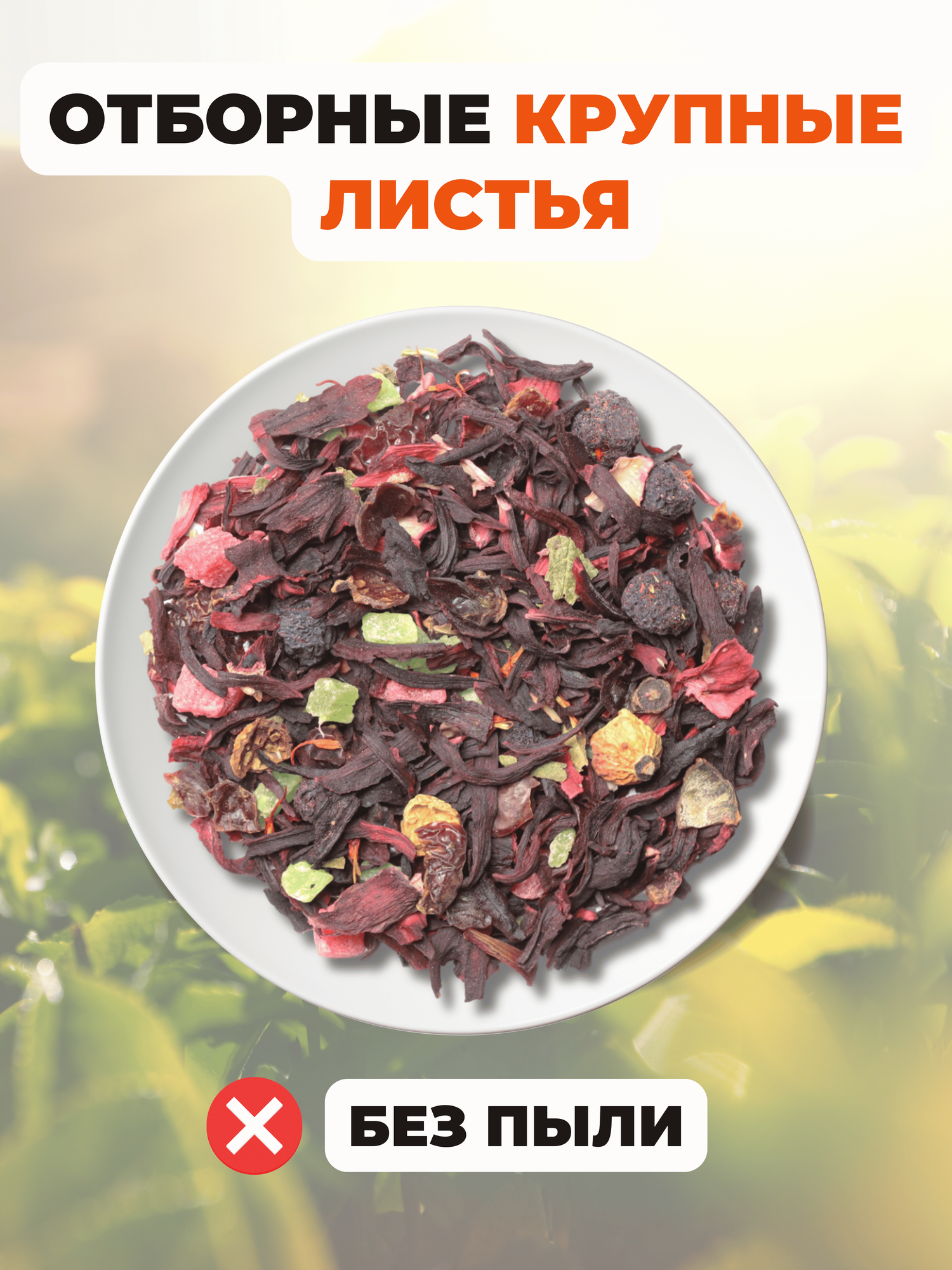 Фруктовый чай с Арбузом, ананасом, шиповником и гибискусом от Полезный чай / HEALTHY TEA, 100 г — фото 1