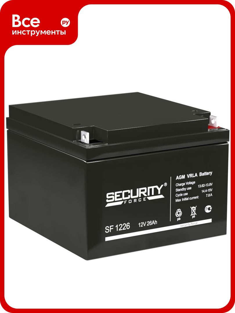 Батарея аккумуляторная Security Force SF 1226