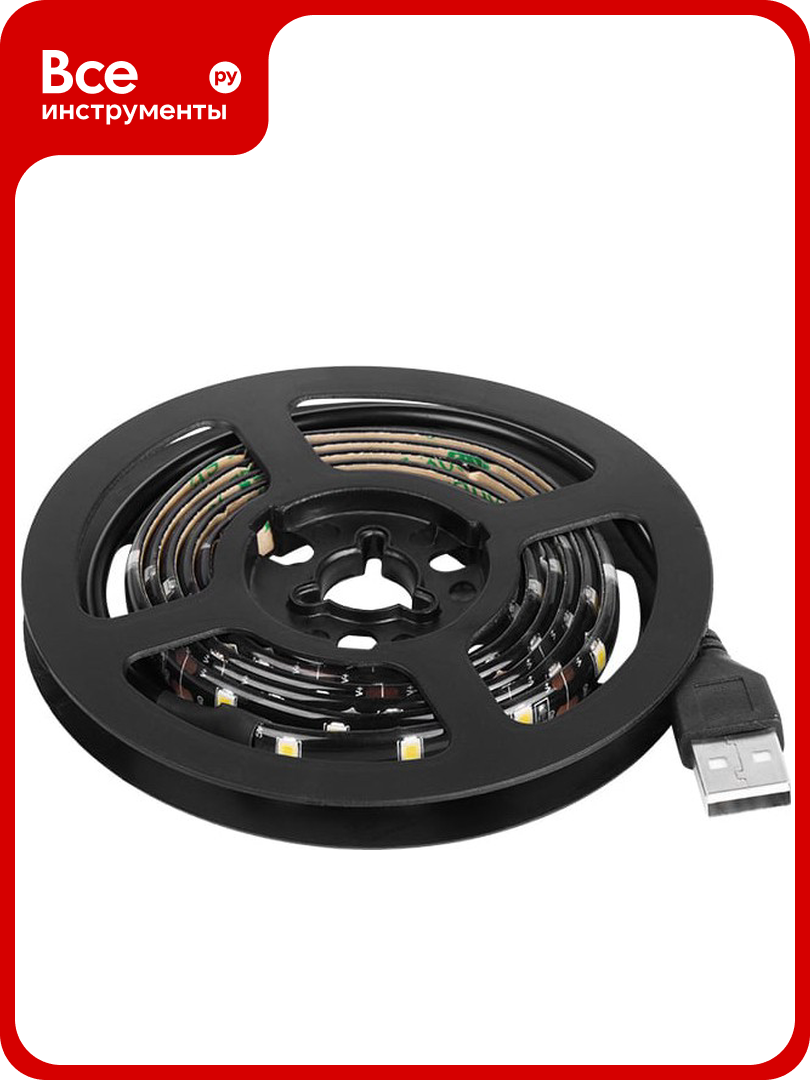 Светодиодная лента Lamper LED USB 5В  1 м  8 мм  IP65  SMD 2835  60 LED m  свет белый 6500 K 141 385