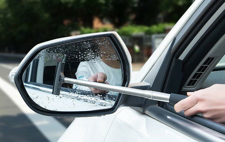 Водосгон для автомобиля, выдвижной (телескопический) стеклоочиститель, щетка для зеркал и окон / сгон для воды с зеркал