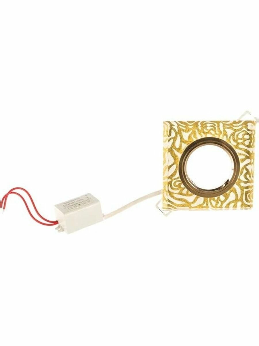 Светильник Gauss Backlight квадрат Золотой узор/Золото Gu5.3 LED 2700K SQ BL063