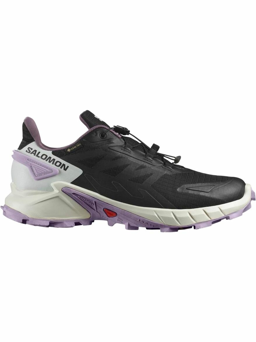 Кроссовки Salomon Supercross 4 Gtx W, полнота F, размер 5 UK, черный/белый/фиолетовый