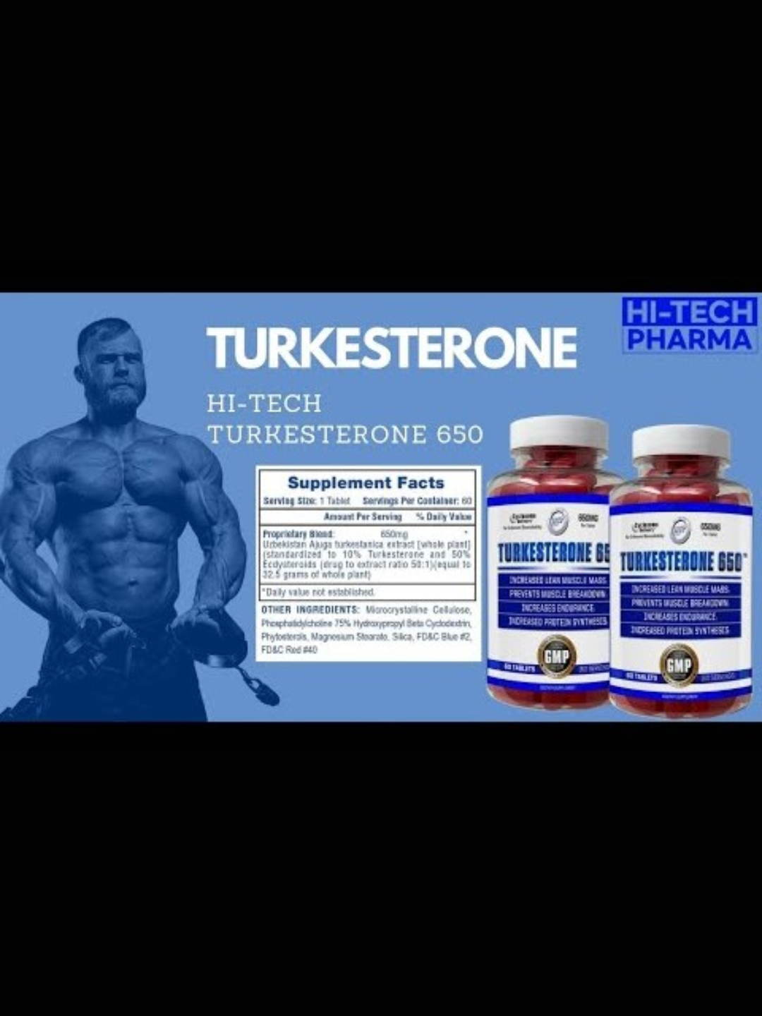 Hi-TECH Pharma Ceuticals Turkesterone 650 60 tablets 60 serving — фото 1