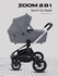 Коляска для новорожденных 2 в 1 MOWBaby ZOOM RA086 Silver Grey