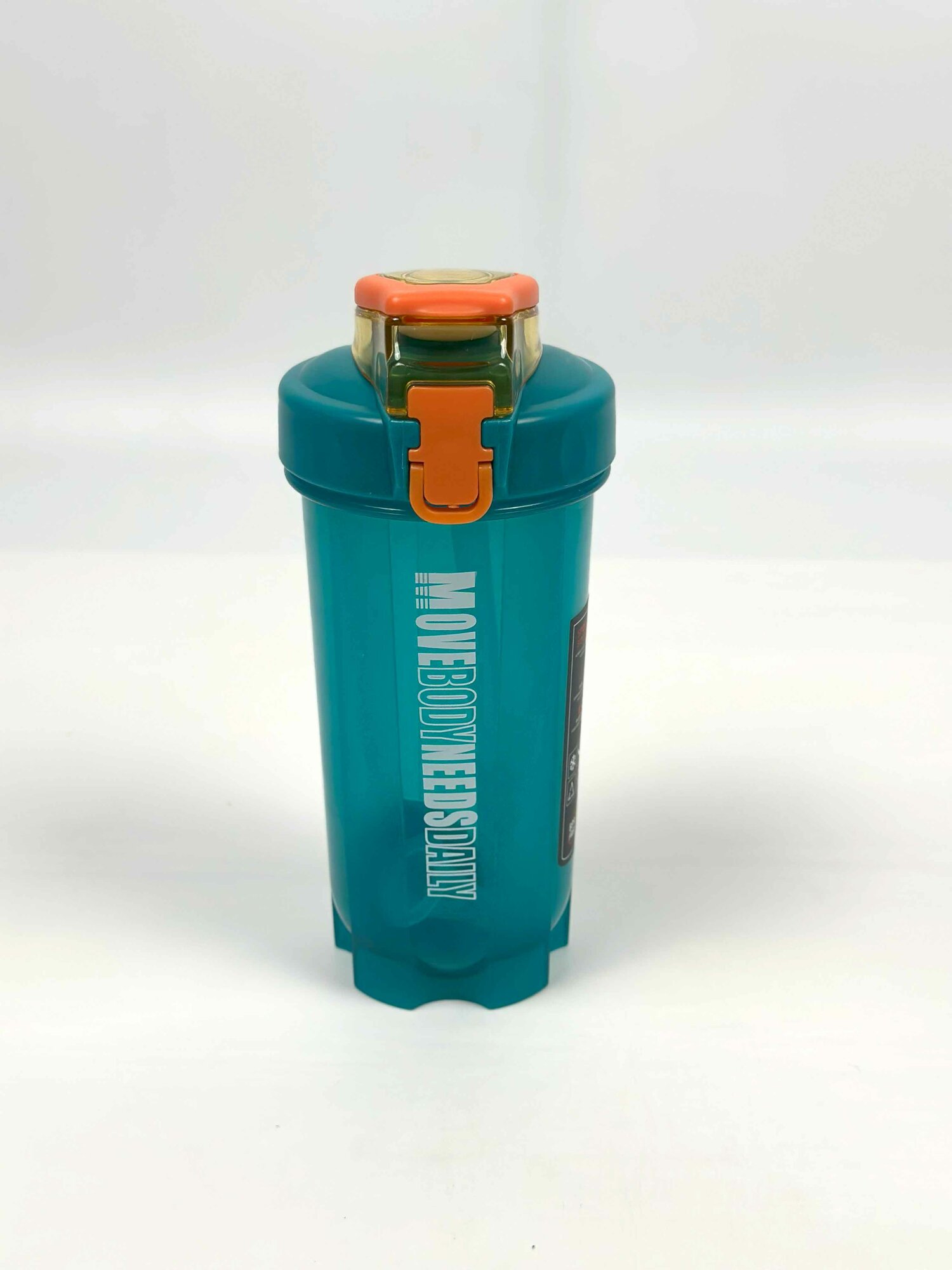 Бутылка для воды "Шейкер K86-Cyan", спортивная, пластик, 550мл, силиконовая вставка — фото 1