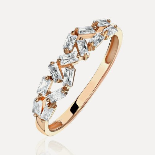 Изображение товара Кольцо, красное золото, 375 проба, фианит