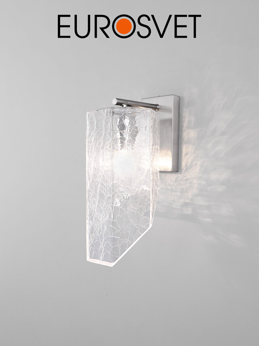 Бра   Настенный светильник Bogate s Iceberg 381 1  E27  60 Вт  цвет никель прозрачный