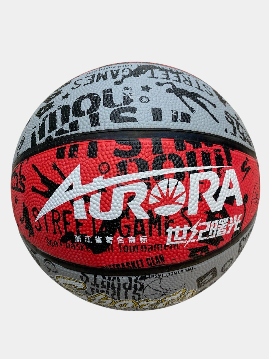 Мяч баскетбольный "AURORA", синтетическая кожа, красный, размер 7