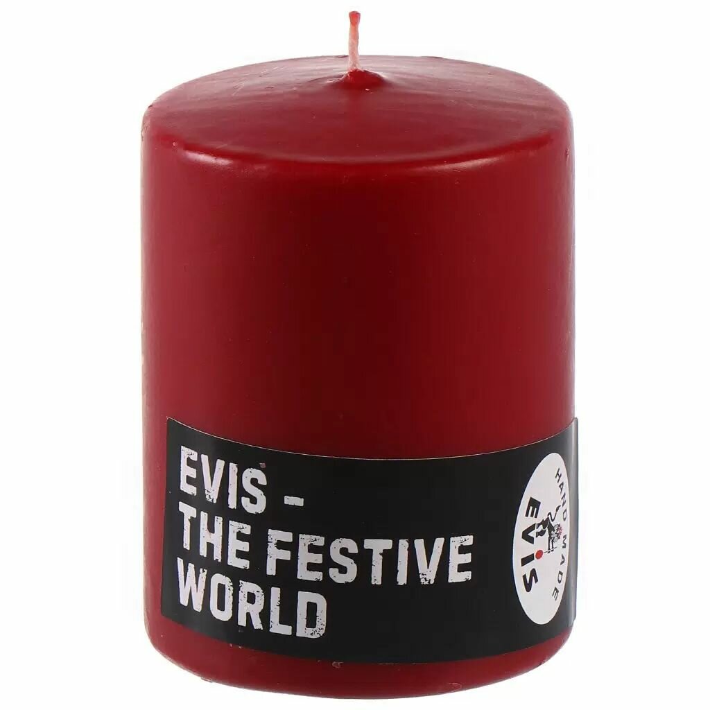 Свеча Evis декоративная  8х6 см  цилиндр  бордовая