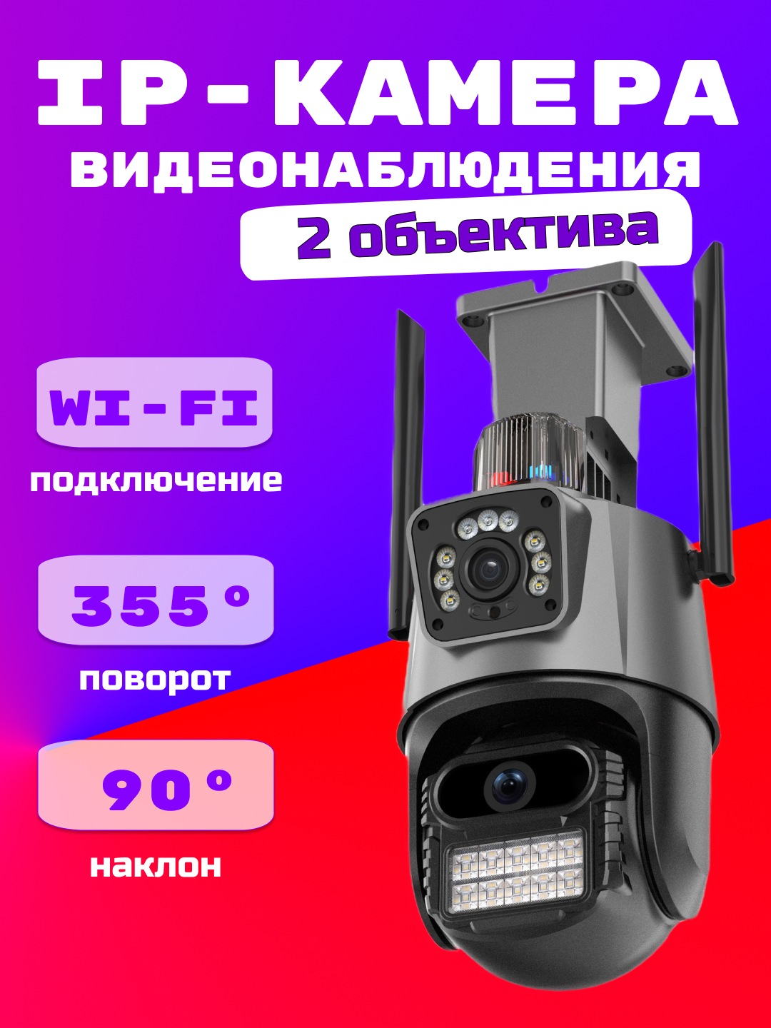 Умная беспроводная камера наблюдения с Wi-Fi, простая в установке, камера Full HD