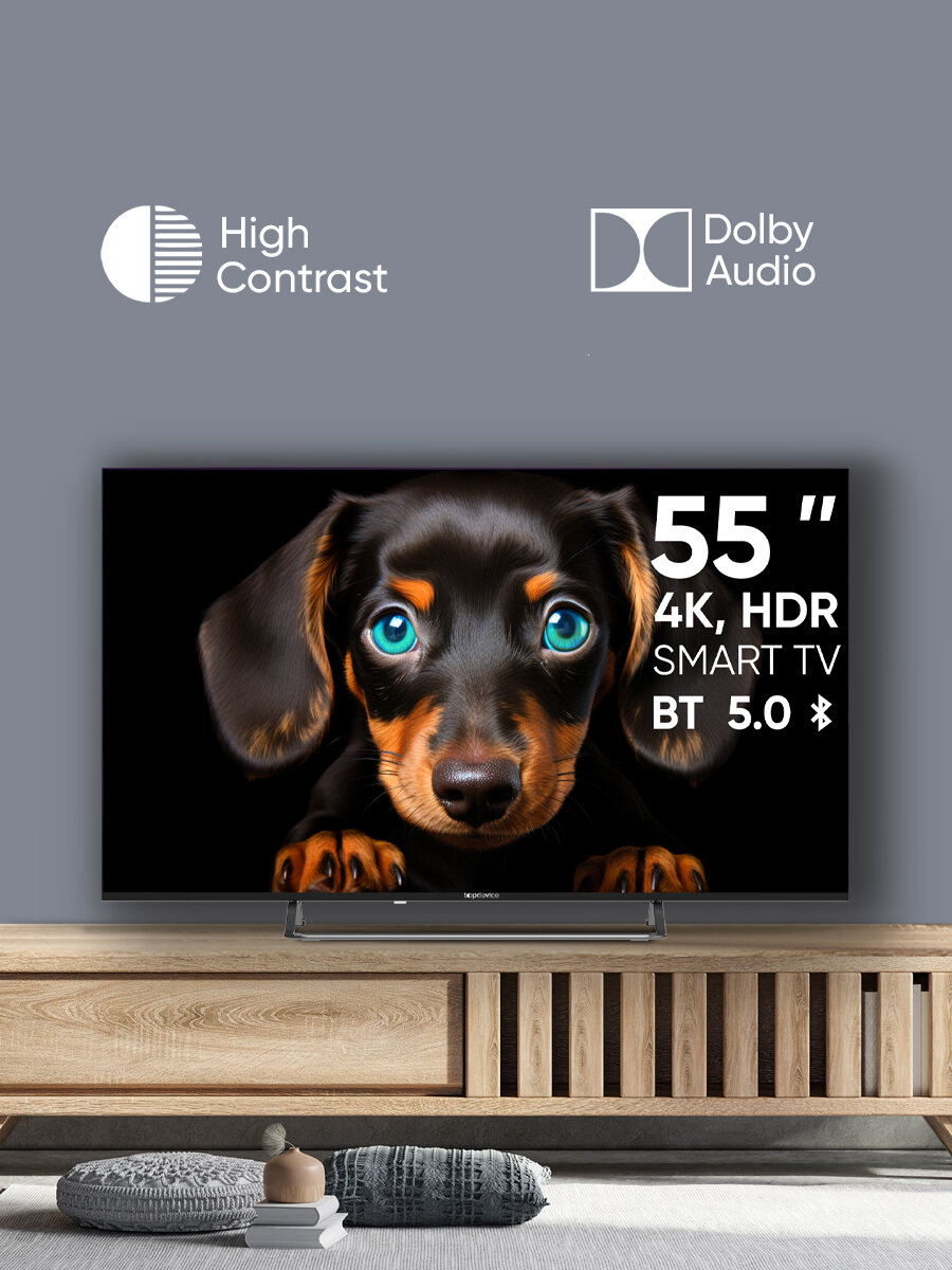 Телевизор Topdevice 55", 4K UHD, ULTRA NEO CS06, Smart TV WildRed, Wi-Fi, (TDTV55CS06U_BK), Черный корпус