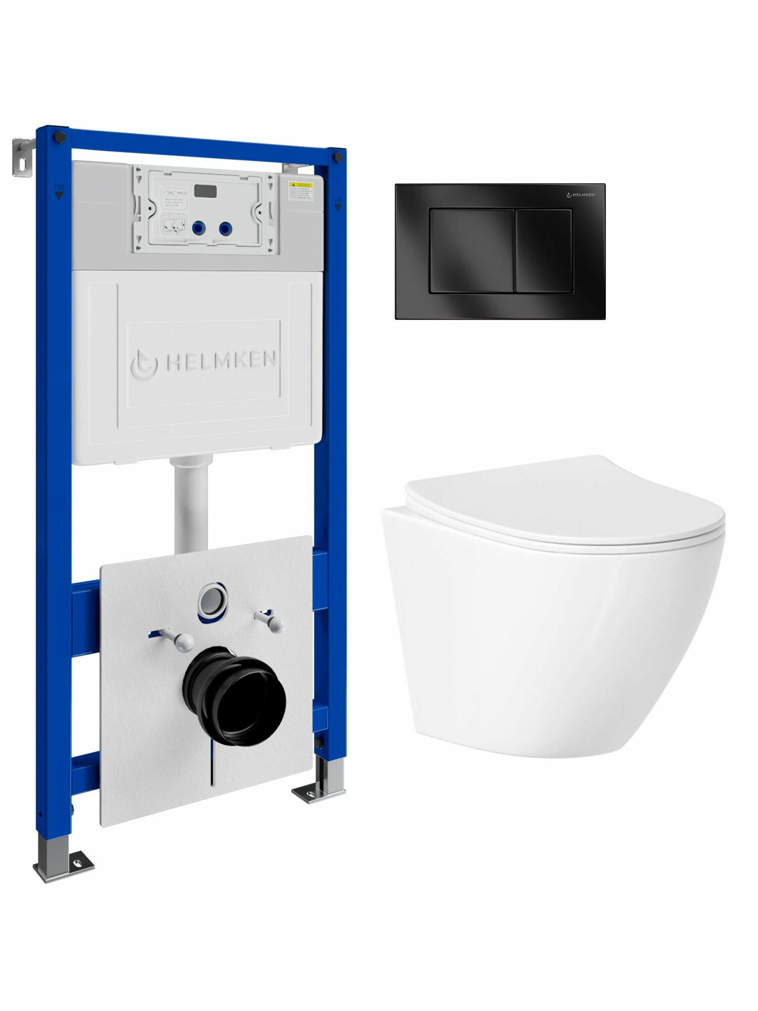 Инсталляция с унитазом комплект Helmken 35490101: унитаз подвесной, сиденье (дюропласт), инсталляция, шумоизоляция