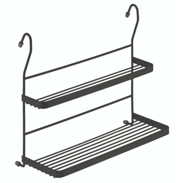 Полка двухъярусная на рейлинг TODELIA 340х150х303мм черный матовый