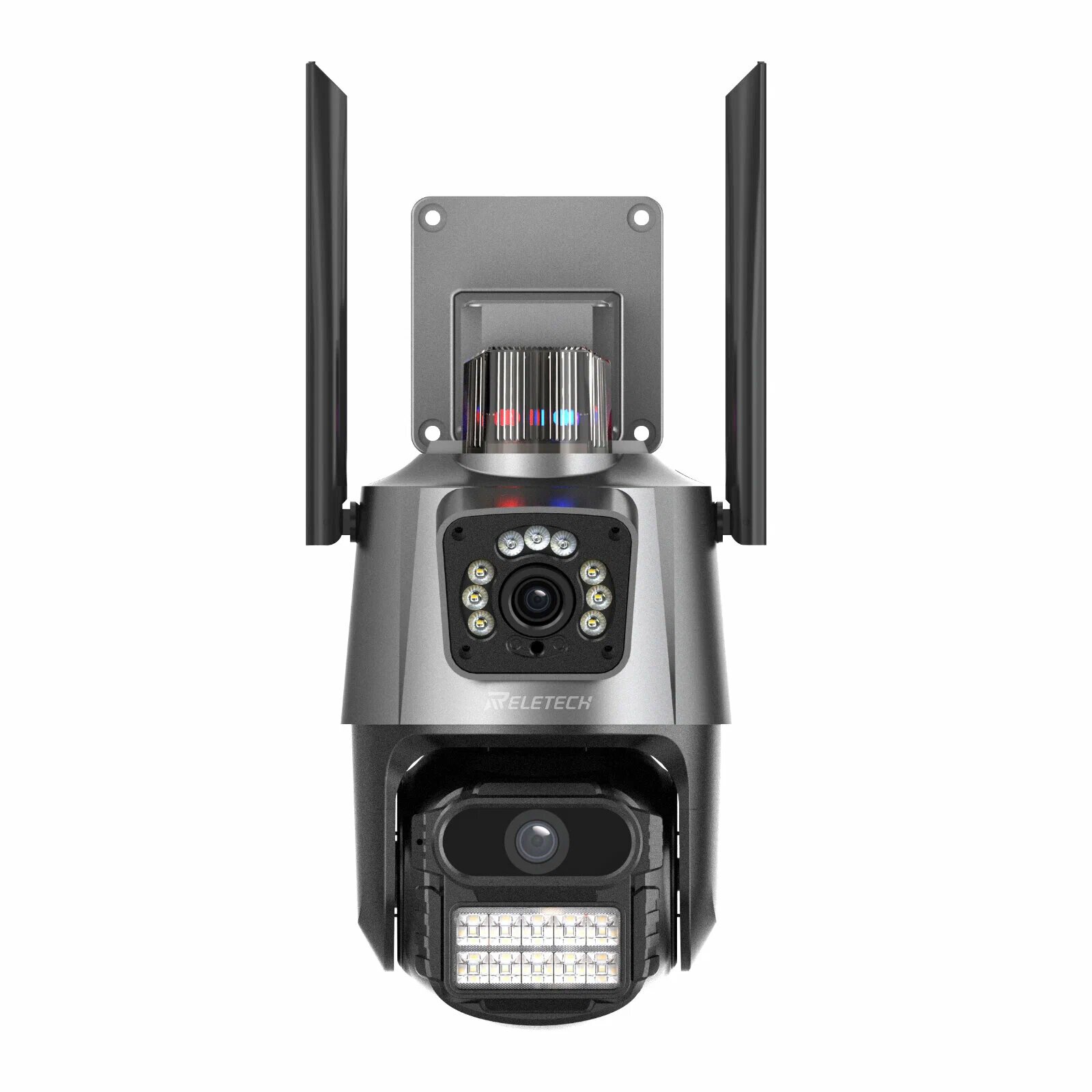 Уличная Wi-Fi камера видеонаблюдения 8 Мп Full HD 4K Камера двойная 8мп два объектива черная