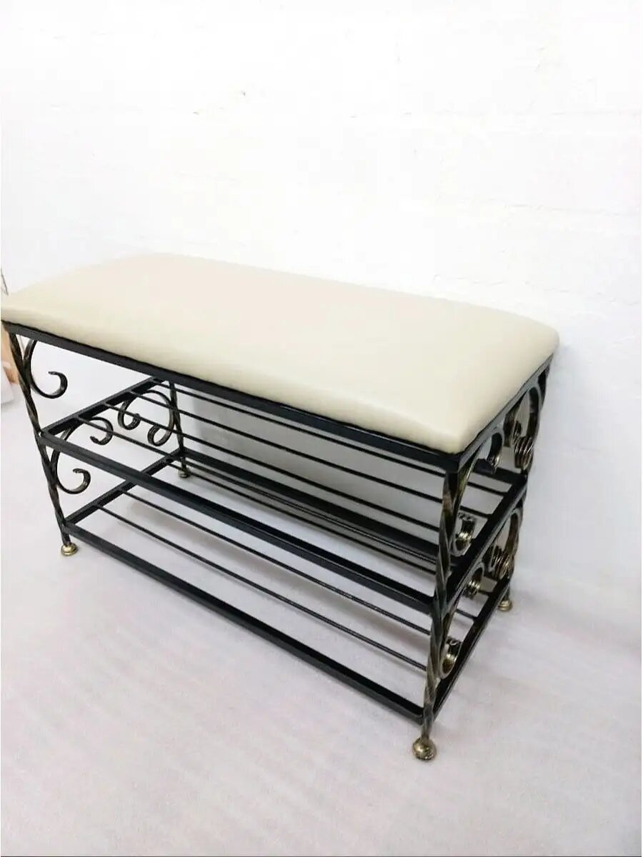 Кованая банкетка №03, Студия кованой мебели Нива, цвет античная бронза — фото 1