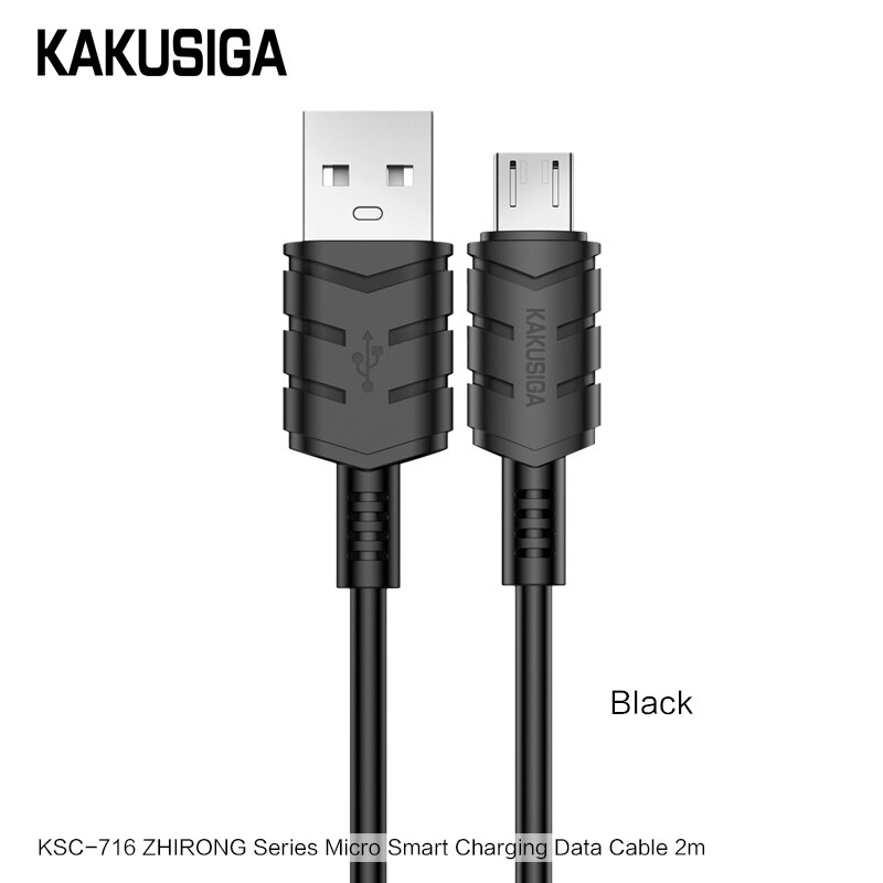 Кабель USB KAKUSIGA KSC-716 Micro USB, зарядка и передача данных, 1м, черный