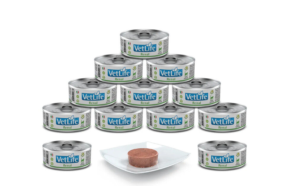 Корм консервированный Farmina Vet Life Renal для кошек паштет 12 шт х 85 г.