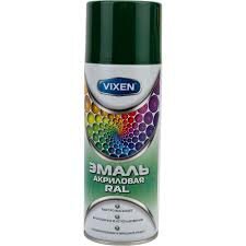 Эмаль акриловая RAL зеленый мох (RAL 6005) аэрозоль 520 мл VIXEN VX36005