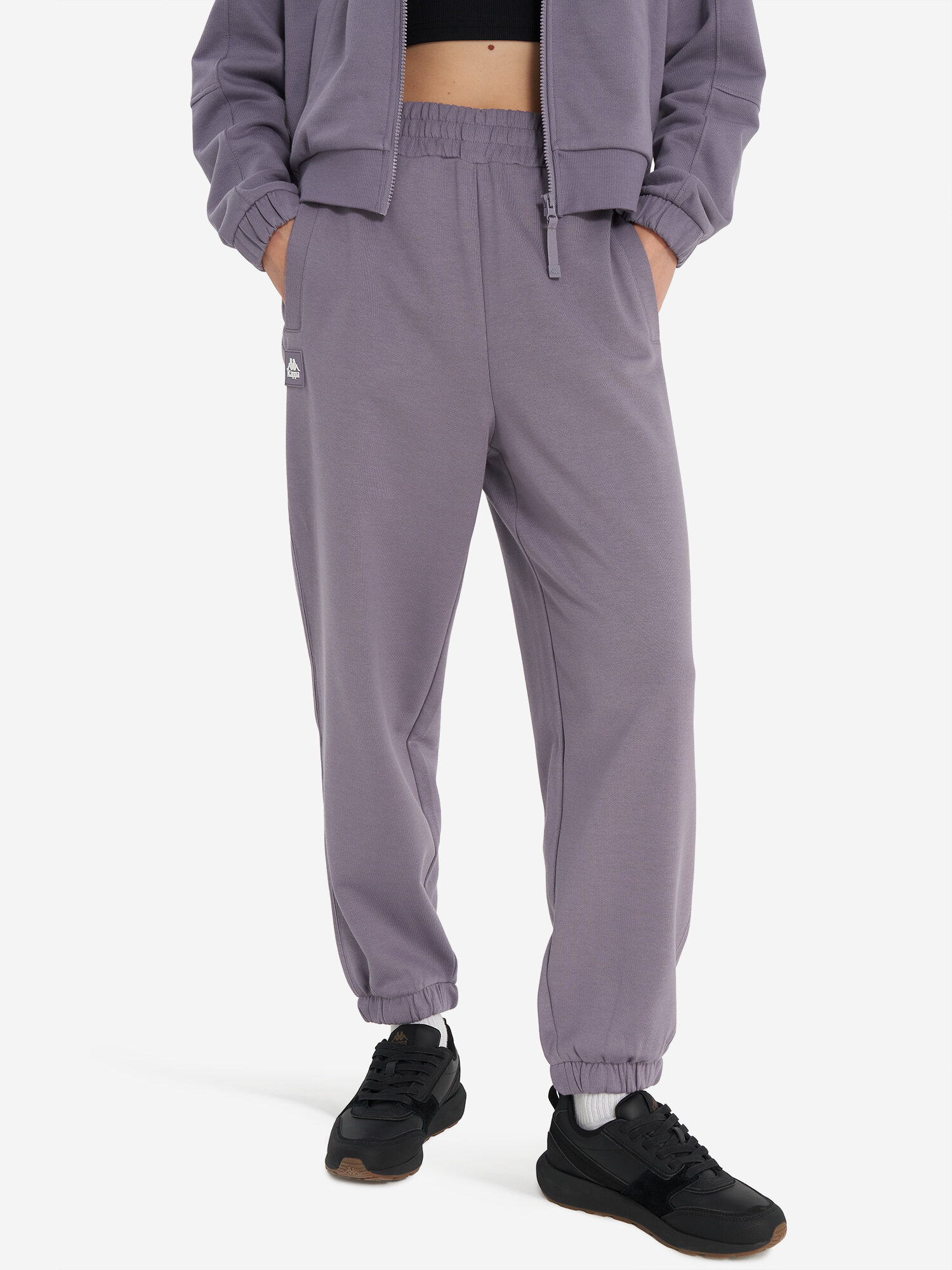 Брюки джоггеры Kappa, размер 46-48, фиолетовый — фото 1