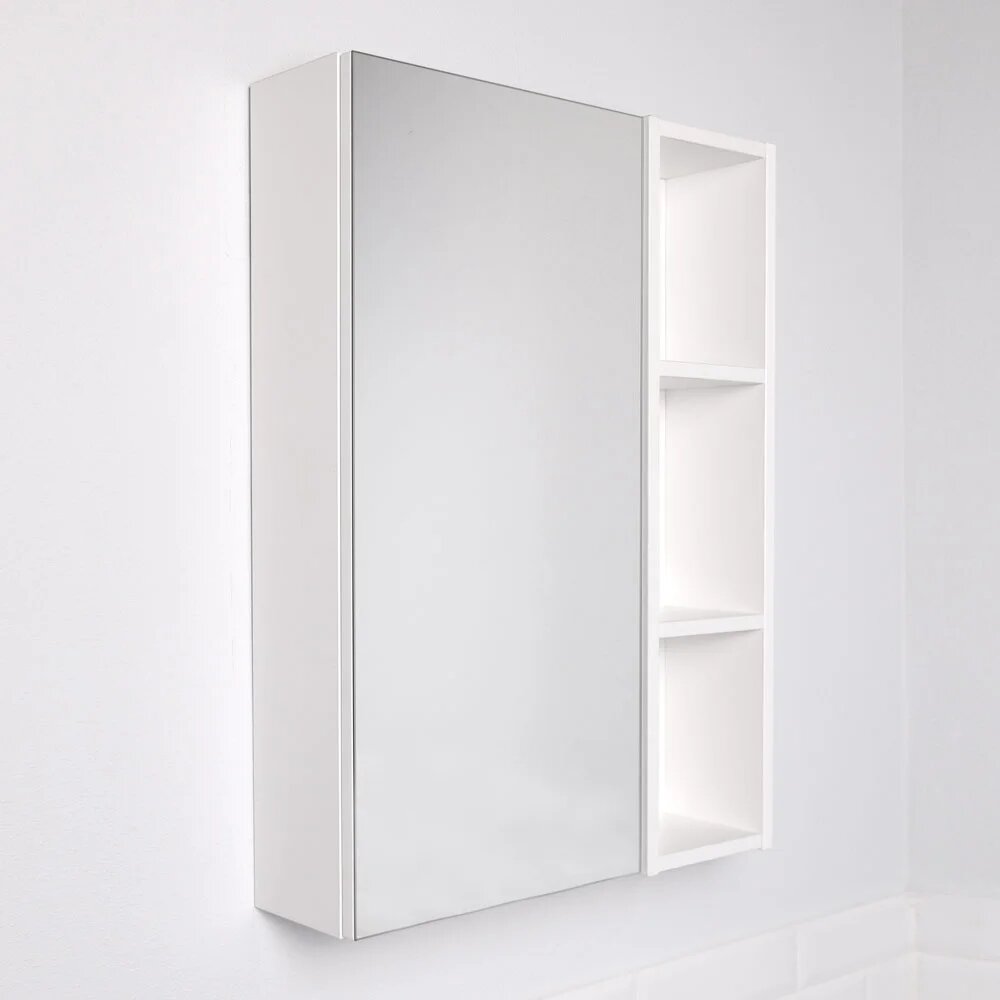 Зеркало-шкаф Orange Optima Optima 60 60 см белое в современном стиле