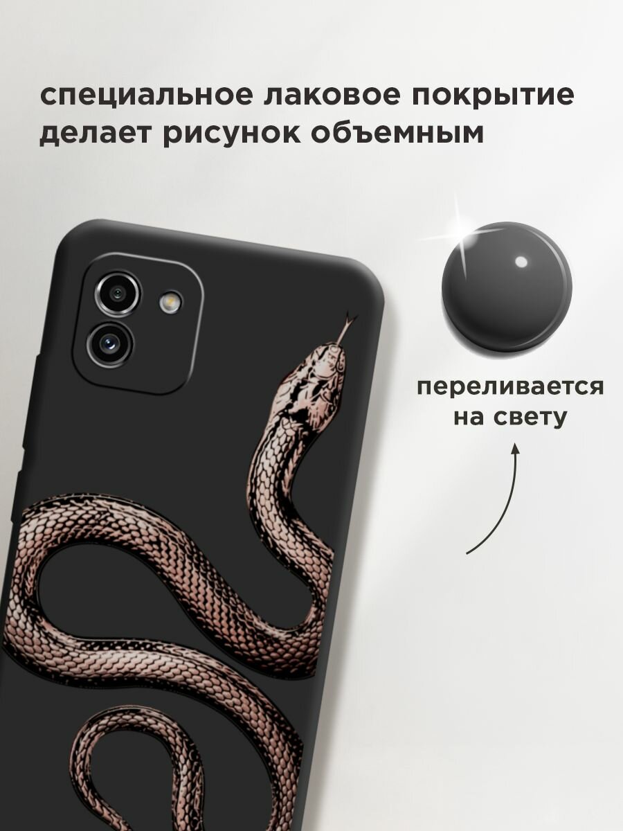 Чехол на Samsung Galaxy A03 / Самсунг А03 с принтом "Rose snake 2" — фото 1