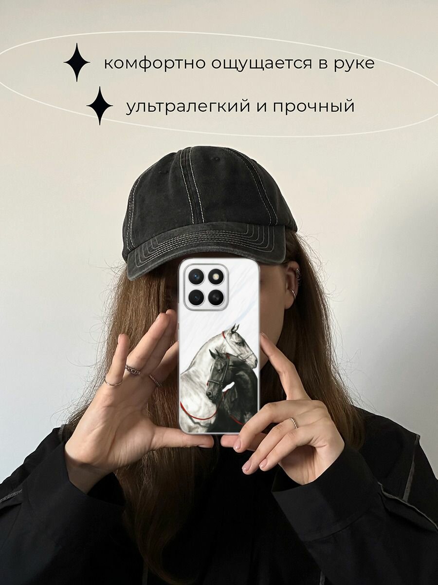 Чехол на Honor X8c / Хонор X8c с принтом "Верная любовь", прозрачный — фото 1