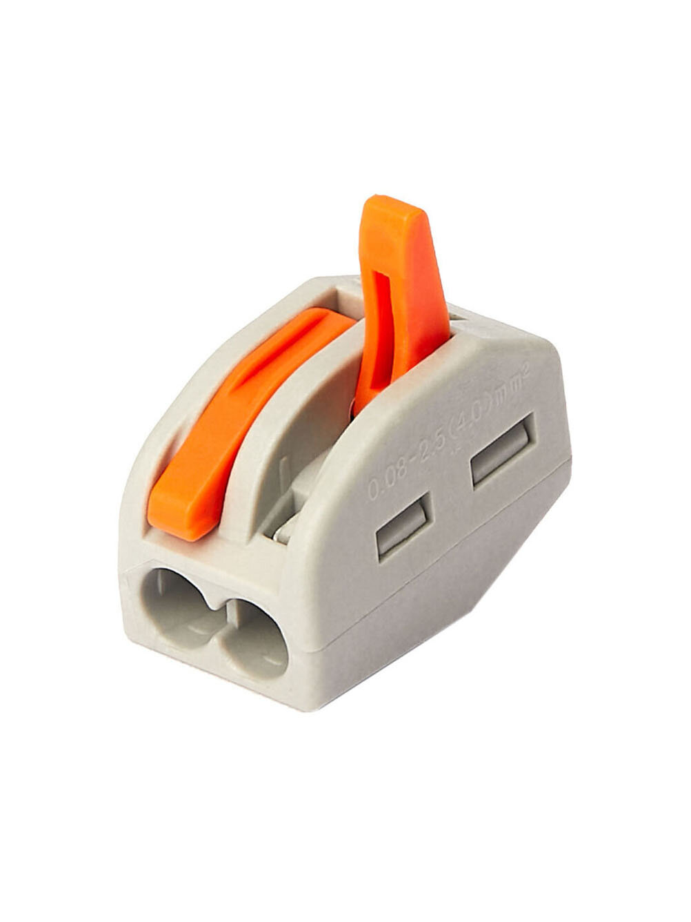 Клемма на 2 провода 222-412 008-(25)4 кв. мм с рычажками без пасты (20 шт.)