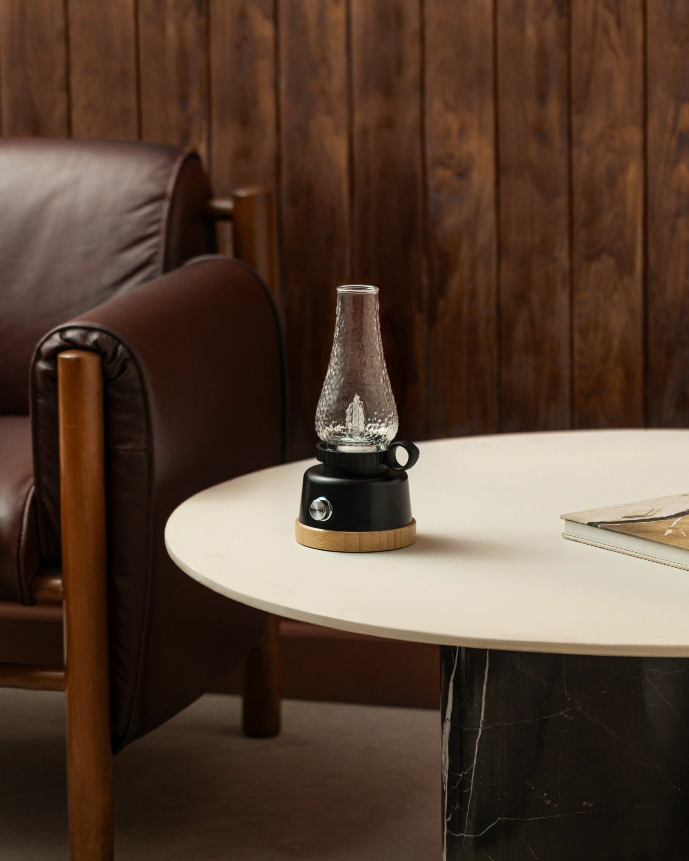 Светильник Madame Coco JADA сенсорный питание от аккумулятора черный пластик/стекло/бамбук