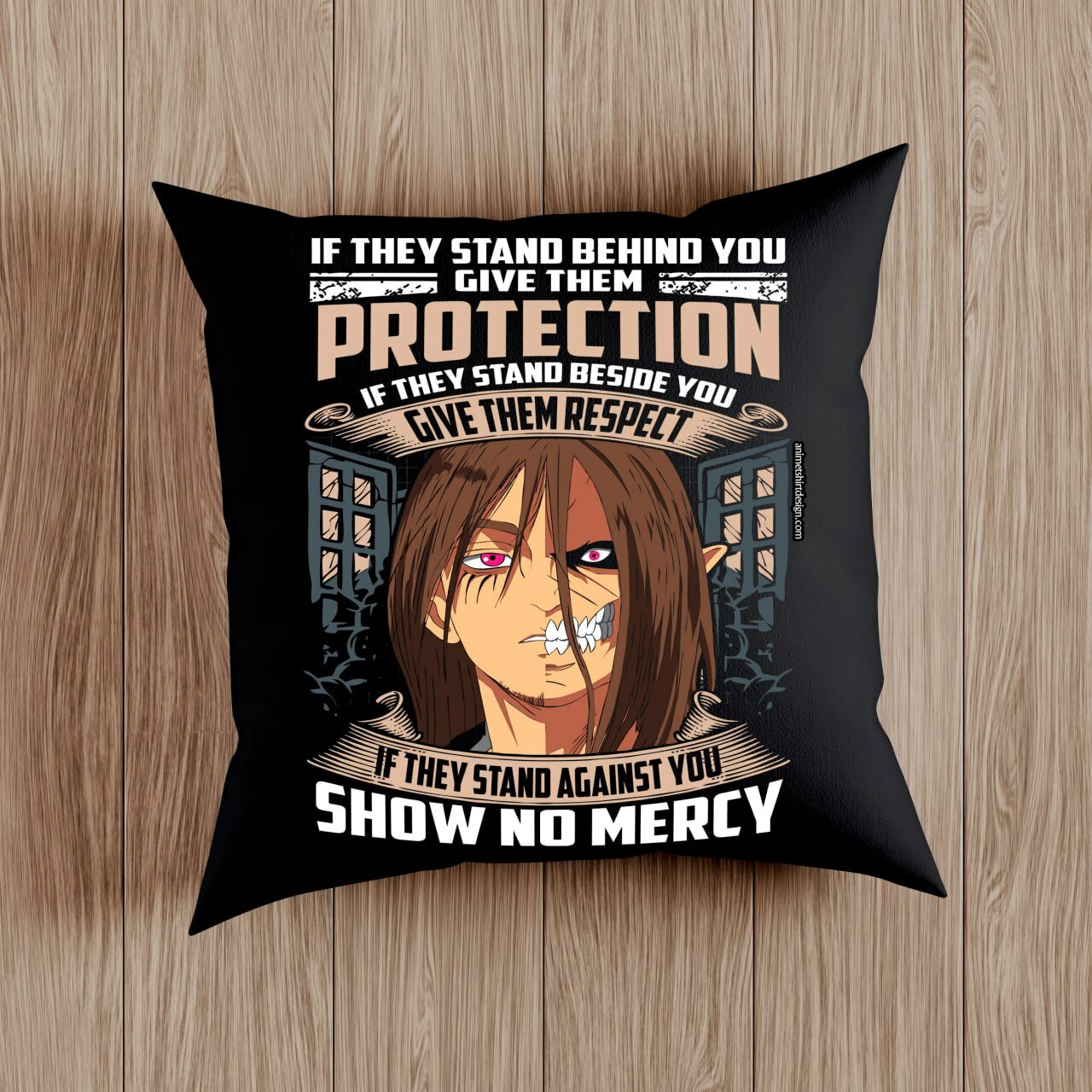 Подушка аниме "Битва Титанов", 38 x 38см, чехол на молнии, синтепон