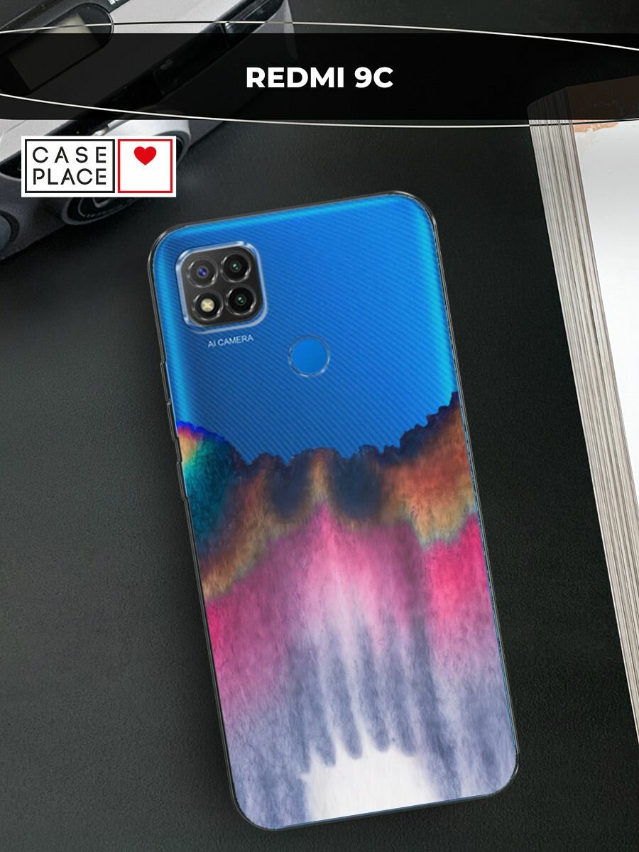 Чехол на Xiaomi Redmi 9C / Сяоми Редми 9C с принтом Акварельная абстракция, прозрачный