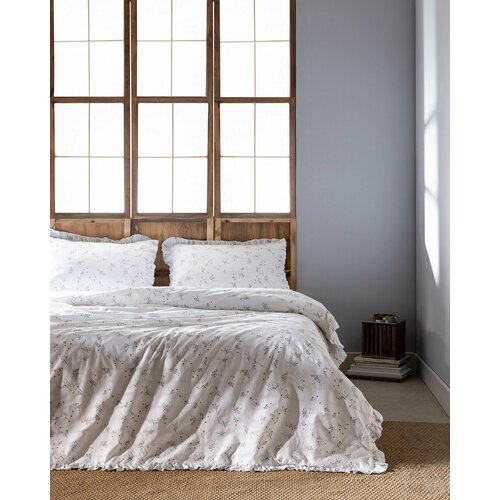 Постельное белье 2 спальное евро Пододеяльник 200х220 2 наволочки 50х70 простынь 240х260 Цвет Белый 10000₽