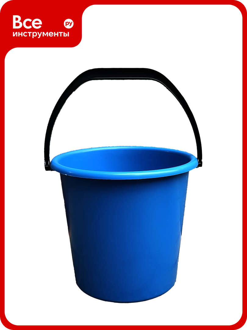 Ведро "илан-пласт" 10 л, синее, техническое, арт. ИП 113806, ударопрочное, морозостойкое, усиленный из полипропилена