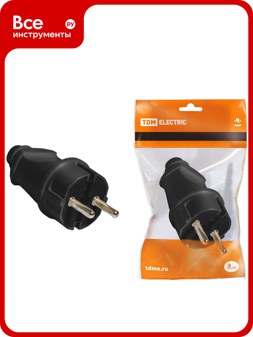 Прямая вилка, черная TDM SQ1806-0004