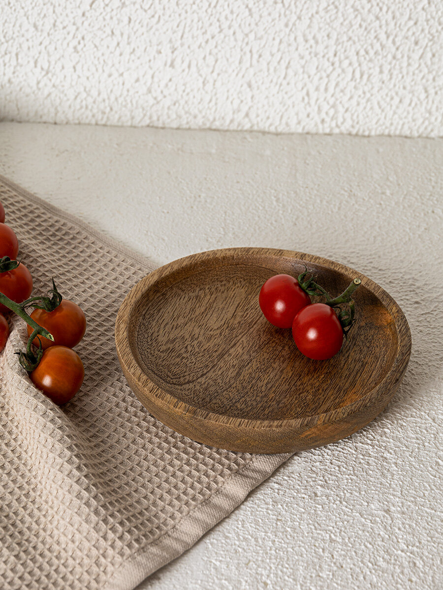 Блюдо тарелка для сервировки менажница DeNASTIA манго D17 см, коричневый, KB00086